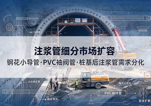 让胡路注浆管细分市场扩容，隧道钢花小导管、PVC 袖阀管、桩基后注浆管需求分化